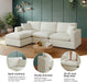 68-Inch White Modular Sectional Sofa Cushioned Comfort