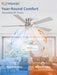 52-Inch Brushed Nickel Flush Mount Ceiling Fan