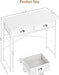 Small Vanity Desk No Mirror for Kids Bedroom, 31.5 Inch Vanity Table with Drawers, Makeup Vanity Desk for Narrow Spaces, White Dreessing Table(No Mirror)