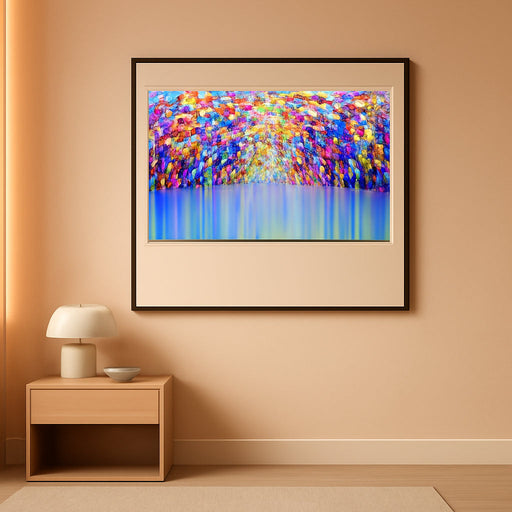 3D Paintings, Modern Abstract Oil Painting Hand Painted on Canvas Abstract Artwork Picture Wall Decoration for Living Room - Gorgeous Flowers Wall Art-24X48 Inch