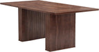78 Inch Rectangular Dining Table for 6 to 10, Farmhouse Fluted Dining Kitchen Table, Modern Wood Long Dining Table for Kitchen Living Room, Walnut