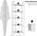 White 5 Tier Bookshelf Featuring Adjustable Drawers