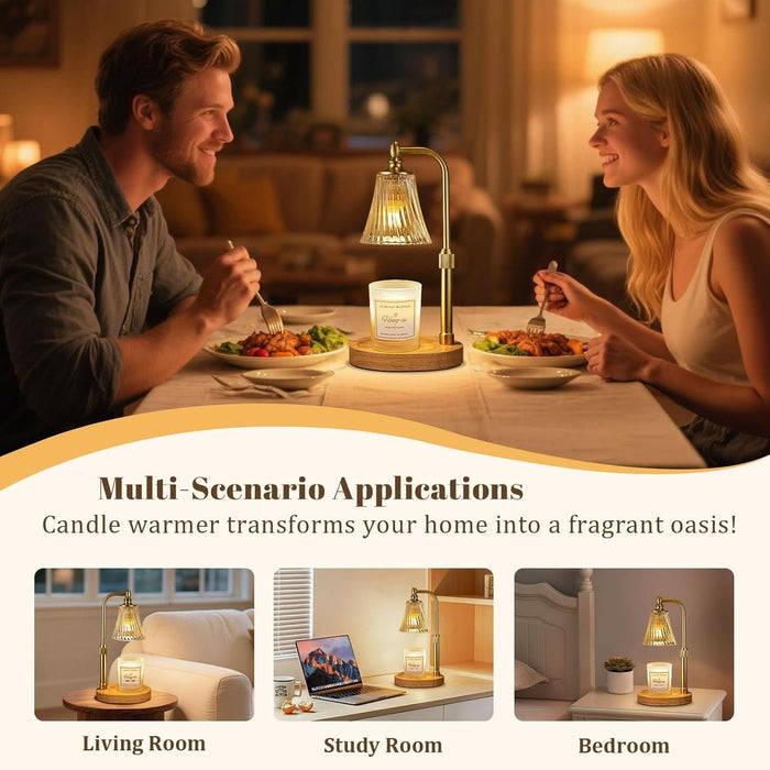 Candle Warmer Lamp with Timer Dimmable,Birthday Gifts for Women Mom Sister,Adjustable Height Wax Melt Warmer for Jar Candles,House Warming Gifts New Home,Ideal for Office,Dorm,Bedroom Home Decor