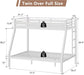 White Metal Bunk Bed TwinOverFull HeavyDuty Railings