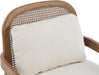 MidCenturyBeigeUpholstered Club Chair Set 2 Open Back