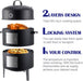 Charcoal Smoker BBQ Grill: Premium Vertical Meat Smokers with Smoke Tube - Barbecue Charcoal Grill Combo for Outdoor Cooking Patio Backyard Grilling Tailgating
