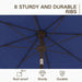 10FT Outdoor Patio Umbrella, round Market Table Umbrella with Push‑Button Tilt and Crank Lift, 8 Sturdy Metal Ribs, UV50+ Protection Canopy for Backyard, Lawn, Deck, Poolside, Garden (Navy Blue)