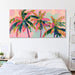 Palm Tree Canvas Wall Art Coastal Seascape Pictures Tropical Botanical Painting Modern Pink Artwork Prints for Bathroom Beach House Bedroom Living Room Home Office Decor Framed 28" X 58"
