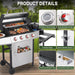 Gas and Charcoal Grill Combo with Side Burner, 4-Burner Propane Grill and Griddle Combo with Porcelain-Enameled Cast Iron Grates & Double-Wall Insulated Lid, 49,000 BTU Outdoor BBQ Grill