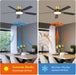 52 Inch Ceiling Fans with Lights and Remote,Ultra Silent Low Profile Ceiling Fan with Three Color Temperature and Dimmable Light with Reversible Blades Black Gold