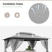 Patio Gazebo 10'X13', Outdoor Heavy Duty Party Tent Shelter with Double Roofs, Mosquito Nettings and Privacy Screens for Backyard, Garden, Lawn, Gray