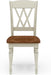 Home Styles Monarch Double X-Back White and Oak Dining Chairs, with Solid Hardwood Construction, Turned Legs, and Distressed Oak Finish, Set of Two