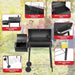Barrel Charcoal Grill with Offset Smoker,550 Square Inches Cooking Area, Outdoor BBQ Grill with Front Shelf, Perfect for Backyard, Patio Parties and Picnics.
