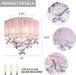 Pink 13Inch Light Chandelier With Handmade Lampshade