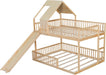 Natural SolidWood ExtraLarge OverQueen Bunk Bed Slide