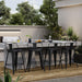 24Inch Outdoor Metal Bar Stools Set of 4 Patio Stool Counter Height Barstools Large Seat Industrial Counter Stool Kitchen Bar Chairs Indoor-Low Back, Black