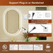 24X40 Inch Oval Gold Framed LED Bathroom Mirror with Lights, Wall-Mounted Mirror with Anti-Fog, 3 Color Temperature, Dimmable Brightness, Waterproof, Tempered Glass, Frontlit & Backlit