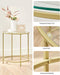 round Side Table, Glass End Table with Metal Frame, Gold Coffee Table with Modern Style, for Living Room, Balcony, Bedroom, Gold Color