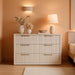 Bedroom Dresser with 6 Deep Wide Large Fluted Drawers for Closet