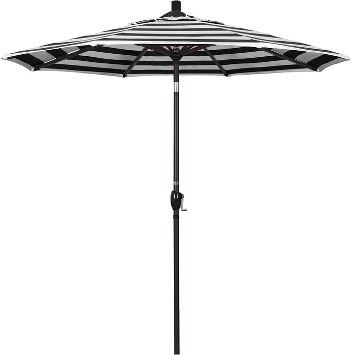 7.5' Rd Pacific Trail Series Aluminum Patio Umbrella, Crank Lift, Push Button Tilt, Bronze Finish, Sunbrella Cabana Classic Fabric