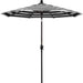 7.5' Rd Pacific Trail Series Aluminum Patio Umbrella, Crank Lift, Push Button Tilt, Bronze Finish, Sunbrella Cabana Classic Fabric