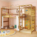 Twin Bunk Bed Jungle Gym Playhouse NaturalFinishWood