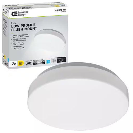 7 In. White round Closet Light LED Flush Mount Ceiling Light 810 Lumens 4000K Bright White Bathroom Light Laundry Room