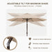 10FT Outdoor Patio Umbrella, Market Table Umbrella with Push Button Tilt and Crank, 8 Sturdy Fiberglass Ribs, UV Protection for Pool, Lawn, Deck, Backyard, Garden (Beige)