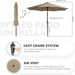9FT Outdoor Patio Umbrella with Solar Lights, LED Lighted Pool Umbrella with Tilt and Crank, Outdoor Table Umbrellas for Deck, Yard & Market (Beige)