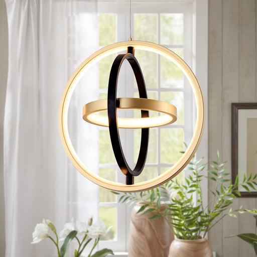 Black Gold Chandelier 11.8Inches Pendant Light Fixture