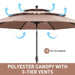 Patio Umbrella 10 Ft Outdoor Umbrella with 3 Tiers Adjustable Outdoor Market and Crank Tilt Perfect Table Umbrella for Garden Lawn Backyard Pool, Coffee