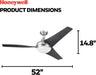 Ceiling Fans Neyo, 52 Inch Contemporary Indoor LED Ceiling Fan with Light, Remote Control, Modern High Performance Blades, Reversible Motor Model- 51803 (Brushed Nickel)