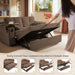 65 Inches Durable Convertible Sleeper Sofa ChocolateBrown