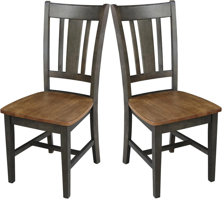International Concepts San Remo Splatback Dining Chair, Height, Hickory/Washed Coal