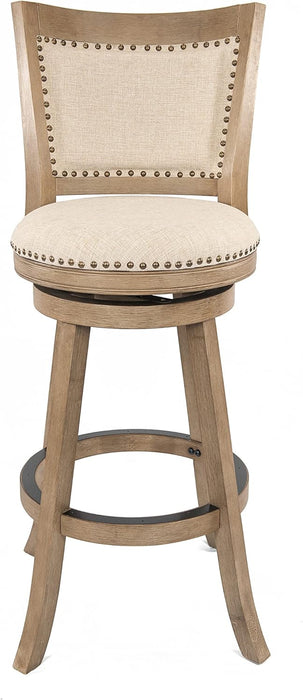 Melrose Barstool, 1 Pack, 29-Inch, 1-Pack, Driftwood Wire-Brush and Ivory