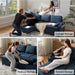 Cerulean Linen Convertible Sleeper Sofa With Pullout