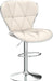 Shell Back Adjustable Swivel Bar Stools, PU Leather Padded with Back, Set of 3 (Beige)