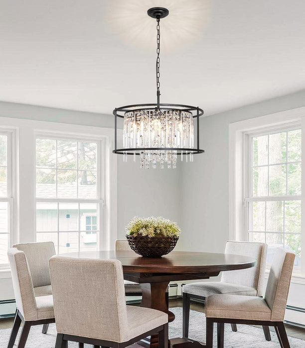 Black Modern Chandelier 23.6 Inch Dimmable Farmhouse