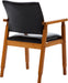 Mid-Century Dining Side Chair with Faux Leather Seat in Black, Arm Chair in Walnut