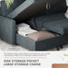 Dark Gray Convertible Sectional Sofa Bed StorageDrawer