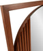 Dirken Hanging round Wall Mirror, Modern Geometric Style Mirror with Square Wooden Frame and Brown Finish for Living Room, Entryway and Bathroom, 20 X 20 Inch