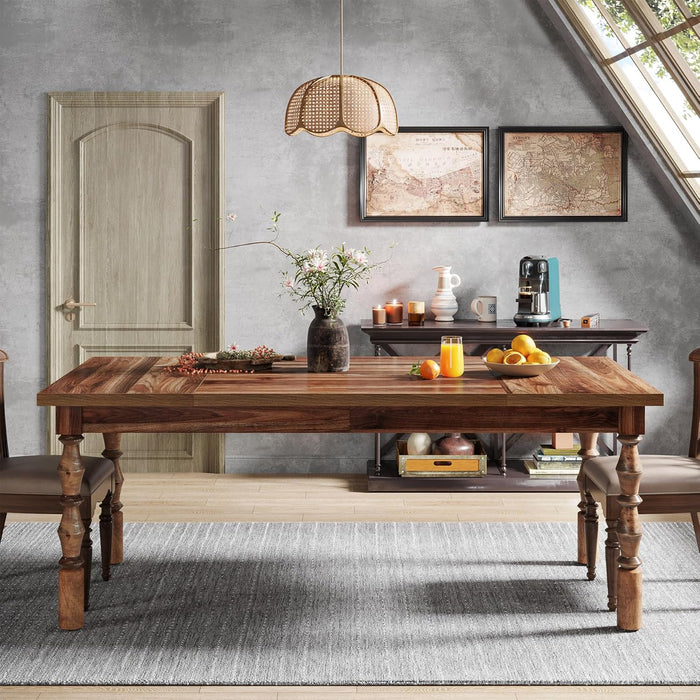 SixtyTwoInch Farmhouse Dining Table Wood Rectangular Modern