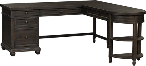 Contemporary L Shaped Desk USB Charging Drawer