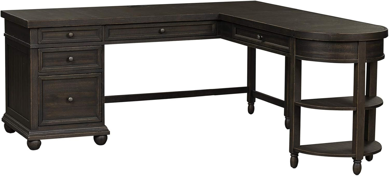 L Shaped Workstation With Integrated Charging Ports