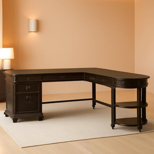 L Shaped Workstation With Integrated Charging Ports