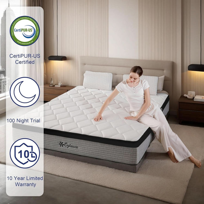 Queen Certipur MemoryFoamHybridEdgeSupport UltraComfort Mattress Box