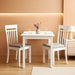 Square Wooden Dining Table in White Finish