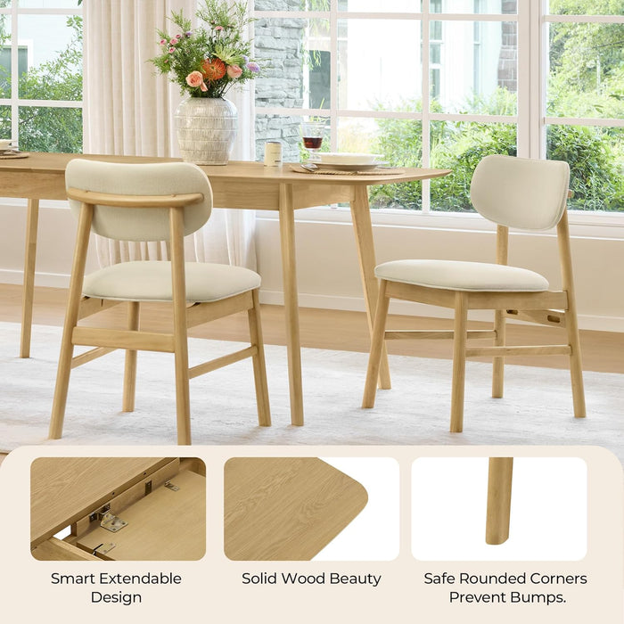Extendable Dining Table FortySevenToFiftyNineInches Oak Veneer