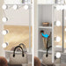 White Makeup Vanity Desk 9 Drawers Wood Dressing Table with 3 LED Bulb Light Mirrors, Glass Top, Hidden Storage Shelves