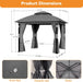 Patio Gazebo 10x10 BluetoothSpeakerLEDLightingAllWeather